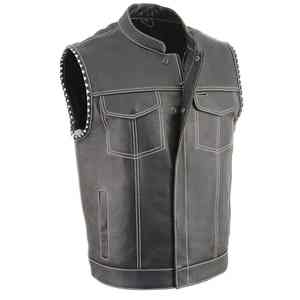 Tout nouveau Look 2025 hommes classique en cuir moto gilets bonne qualité en cuir motard gilets Pakistan fait qualité cuir gilet - Product Image 3