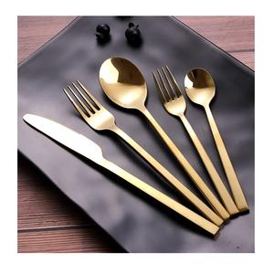 Manufacturer Metal Matt <b>Golden</b> Plated Flatware <b>Sets</b> Premium Luxury Gold Stainless Steel <b>Cutlery</b> <b>Set</b> for Wedding & Party Supplies - Product Image 1
