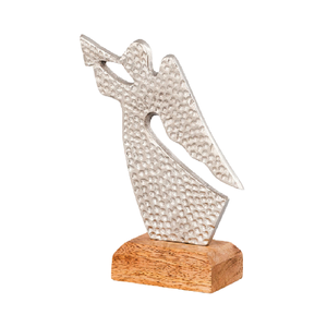 Arte de Metal hecho a mano de diseño moderno con acabado antiguo plateado Decoración ecológica para el hogar con técnicas artesanales de cuerno y hadas - Product Image 1