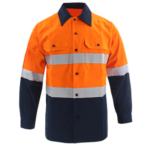 Chemises de sécurité réfléchissantes de type ANSI Classe 3 à manches longues, haute visibilité, respirantes et imperméables, t-shirts de travail - Product Image 5