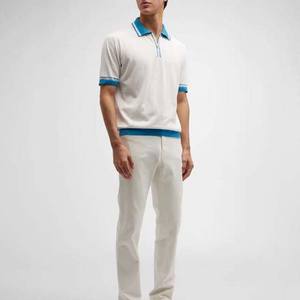 Chemise de golf unisexe personnalisée anti-rides en maille imprimée, coupe ajustée, demi-zip, respirante, à manches courtes – Fournisseur en gros - Product Image 2