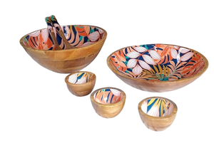 Acacia Serving Wooden Salad <b>Bowl</b> for Serving Food <b>Mango</b> <b>Wood</b> <b>Bowl</b> With Dipping <b>Bowl</b> Dip Durable Natural Bamboo <b>Bowl</b> Eco Friendly - Product Image 6