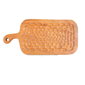 Ensemble de plateaux de service en bois faits à la main, rectangulaires, en bois naturel poli, sans danger pour les aliments, fabriqués au Vietnam - Product Image 6