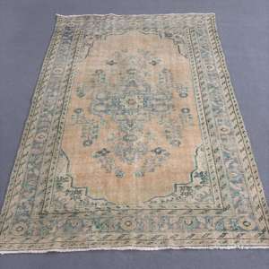 Alfombra Turca Vintage de 6.1x8.6 pies, Alfombra Grande, Alfombra Persa Azul - Product Image 1