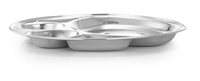 Plateau alimentaire classique en acier inoxydable écologique KING, lavable, 6 compartiments, avec assiettes à collation et à dîner