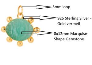 Amazonite Pendentif et breloque en forme de marquise en argent sterling 925 avec or vermeil 8x12mm pour la fabrication de bijoux - Product Image 6