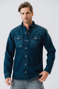 Camisa vaquera informal para hombre, manga larga, transpirable, Color sólido, ropa informal formal a la moda, camisas vaqueras - Product Image 6