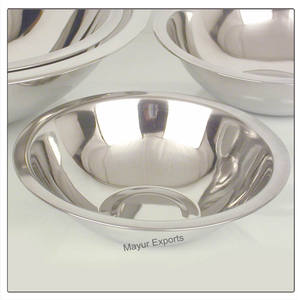 Heavy Duty Polished Aluminum Classic <b>Bowl</b> with Skid Proof Bottom and Deep Design for Safe Stable <b>Mixing</b> Eco-Friendly Home Use - Product Image 1