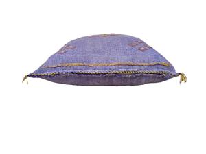 Wholesale Handwoven <b>Moroccan</b> Cactus Silk <b>Cushion</b> <b>Cover</b> – Blue Sabra Pillow Case for Home Decor - Product Image 3