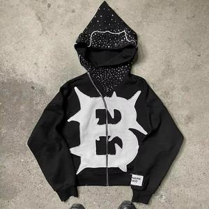 Best Selling 2026 Winter Arrival <b>Men</b> Thick <b>Fleece</b> Blank Full Face Zip up <b>Hoodies</b> for Sale in Cheap Rates Rhinestone <b>Hoodies</b> - Product Image 5