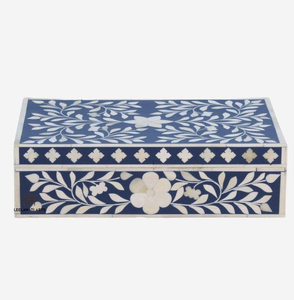 Boîte à bijoux en incrustation d'os de conception moderne, résine indienne artisanale avec un design dernier cri - Product Image 1
