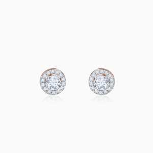 Pendientes de oro rosa con diamantes elegantes - Product Image 3