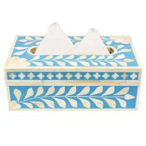 Distributeur de mouchoirs en bois de forme personnalisée Offre Spéciale porte-serviettes de table de luxe boîte à mouchoirs en bois incrusté d'os en nacre - Product Image 3