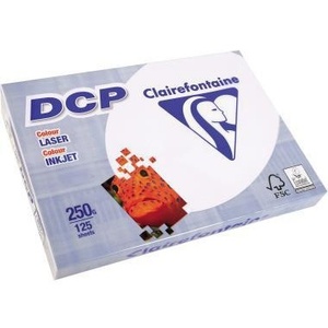 Papier laser couleur Clairefontaine DCP DIN A4 250 g/m², blanchi sans chlore, blanc brillant, 125 feuilles/paquet - Product Image 1