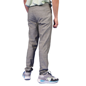 Most Fashionable Men's Grey Casual <b>Trousers</b> Wholesale Straight Fit Lightweight Cotton Polyester Mix <b>Drawstring</b> Waist Pockets - Product Image 3
