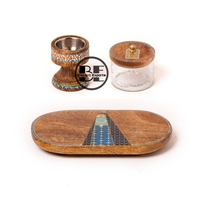 Ensemble Bakhoor en bois de luxe brûleur Mubkhar imprimé produit de brûleur d'encens de meilleure qualité par des exportations flagrantes