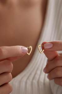 Boucles d'oreilles pendantes en argent sterling 925 plaqué or 14 carats, serties de zircon, élégantes et tendance, cadeau pour femme - Product Image 2