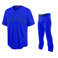 Set Jersey Baseball Angels Putih Bermotif Lengan Pendek Bahan Tackle Twill Pria Regular Fit Bernapas Cepat Kering Musim Panas 100% Poliester