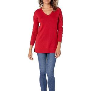 Womens Regular Fit <b>Cardigan</b> Sweater Breathable Long-Sleeve V-Neck, <b>Red</b> Cotton Knitwear, All Sizes - Product Image 5