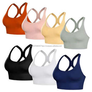 Cross Beauty Back Shoulder Straps Seamless Wirefree Sujetador Deportivo Fit Backless Sports Bras Gym Fitness Yoga Bra for Womens - Product Image 1