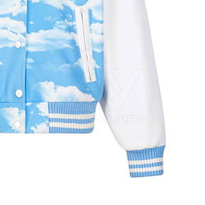 Chaqueta universitaria Letterman de estilo Vintage de talla grande para mujer, forro de lana, lana de punto sostenible para uso en otoño, venta al por mayor para - Product Image 5