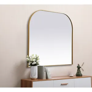 Miroir décoratif de salle de bains de cadre de miroir de fer d'or rond moderne adapté aux besoins du client - Product Image 2