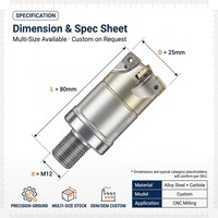 R390 centre d'usinage CNC à angle droit fraiseuse tête de coupe de fraise en bout lisse tige de verrouillage de filetage en acier au tungstène ODM OEM