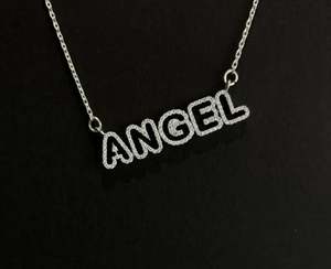 Colgante de Diamantes con Iniciales, Plata 925, Diamantes con Corte VVS, Nombre Personalizado, Colgante Clásico de Moda Personalizado para Hombre - Product Image 3