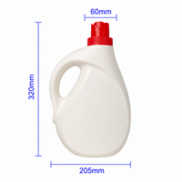 Bouteille ovale en plastique HDPE de 3000 ml avec bouchon à vis, recyclable, pour détergent, savon, adoucissant pour tissus, emballage de produits chimiques ménagers