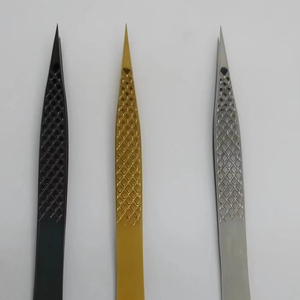 Pinzas Profesionales para Pestañas con Punta de Fibra de Diamante Antimagnéticas con Logotipo Personalizado, Marca Privada, Acero Inoxidable, Aislamiento para Pestañas - Product Image 5