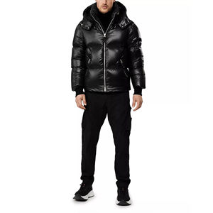 Veste d'Hiver de Haute Qualité pour Homme Épaissie Brillante Surdimensionnée Doudoune Sublimée Capuche Embossée Solide Couleur Unie Fermeture Éclair Coupe Ample - Product Image 4