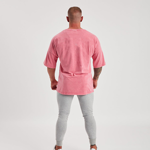 Logo personnalisé lavé à l'acide Vintage hommes t-shirt vierge lourd surdimensionné en détresse 100 coton français éponge t-shirt pour hommes - Product Image 3