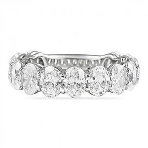 Vente en gros de haute qualité, bijoux fins de luxe pour femme, sertissage de broches, diamant taille ovale, bague de fiançailles en or blanc, cadeau - Product Image 1