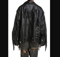 Chaqueta de Cuero para Mujer, Diseño Moderno, Estilo Motociclista, Tallas Grandes, Tejida, con Flecos y Mangas con Cordones, Hecha a Mano con Cuero Vacuno
