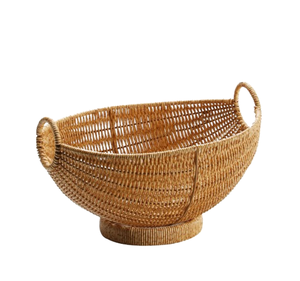 Bol décoratif en rotin tissé à la main de Style Boho vintage Panier rond de haute qualité pour fruits Snacks Bol en rotin - Product Image 3