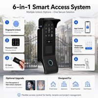 Cerradura de Puerta Exterior Inteligente Tediton con Huella Digital de Doble Cara, Impermeable, Wifi, Digital, Electrónica, Eléctrica, Compatible con Tuya y Ttlock