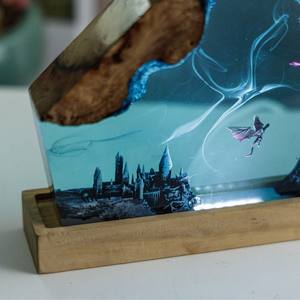 Lámpara resina personalizada, resina epoxi Dragón, lámpara de resina de Anime, regalo hecho a mano, lámpara diorama art deco, regalo personalizado, lámpara epoxi de Anime - Product Image 4