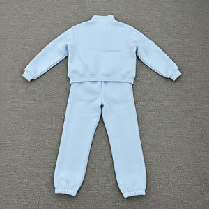 Survêtement pour femmes surdimensionné 100% coton avec fermeture éclair, logo imprimé en 3D personnalisé, ensemble 2 pièces, survêtement d'hiver uni et lourd - Product Image 6