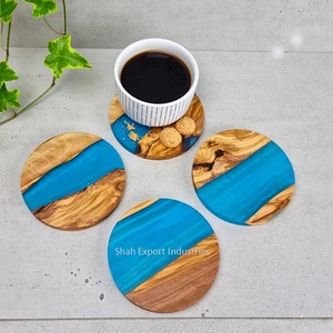 Dining Table Decorative Wood and Resin <b>Coasters</b> Brown Finished Round Shape <b>for</b> Home & Hotel <b>Drink</b> Serving <b>Coasters</b> - Product Image 6