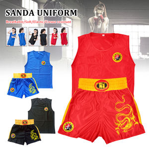 Short de boxe enfant nom personnalisé Muay Thai Shorts T-Shirt gilet hommes femmes Sanda grappling Kickboxing combat Arts martiaux uniforme - Product Image 1