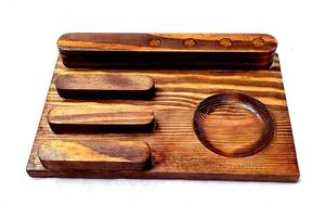 ที่ใส่ปากกาทำจากไม้พิมพ์ลายดีไซน์โบราณทำด้วยมือใหม่เสื่อและแผ่นรอง - Product Image 3