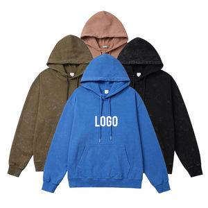 Pull à capuche pour hommes en gros Logo personnalisé imprimé motif solide en polyester/coton pour la saison d'automne - Product Image 1