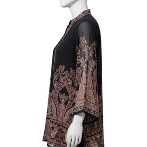 Ensemble deux pièces en mousseline de soie pour femmes, imprimé numérique, tissu doux et léger, respirant, tenue décontractée, tenue d'été, vêtements tendance - Product Image 2