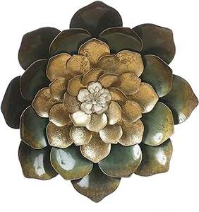 Décoration murale moderne en métal bleu Nouveau design Motif floral pour la décoration du salon à la maison Hôtel Restaurant - Product Image 3