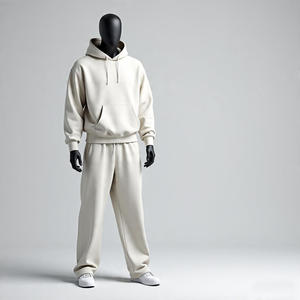 Survêtements en coton personnalisés directement de l'usine, confortables et légers pour la course à pied, ensemble de survêtements et de sweats à capuche pour hommes en 2 pièces - Product Image 2