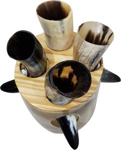 แตรดื่มควายธรรมชาติแตรสำหรับดื่มเบียร์แก้วดื่มแบบไวกิ้งพิเศษ - Product Image 2