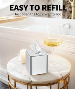 Cubierta Cuadrada para Caja de Pañuelos, Moderno Dispensador de Papel Facial, Accesorios para Baño, Tocador, Mesita de Noche - Product Image 4