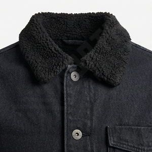 Chaqueta de Algodón Marrón para Hombre, Cuello Sherpa, Cierre de Botones, Bolsillo en el Pecho, Bolsillos Laterales, Estilo Casual, Cálido, Duradero y Retro - Product Image 4