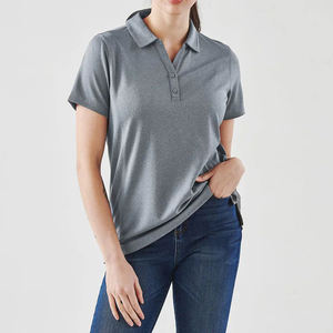 เสื้อโปโลสีเทาออกแบบได้ตามต้องการสำหรับผู้หญิง - Product Image 1