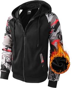 Pull pour homme Fermeture éclair surdimensionnée Unisexe Poids lourd 100% Coton Polaire Noir Fermeture éclair complète personnalisée Blank Full Face Zip Hoodie pour homme - Product Image 1